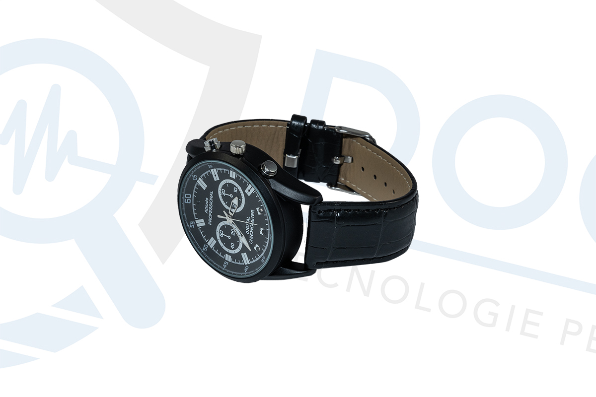 Micro telecamera full HD con DVR infrarossi occultata in orologio spia da polso CAM.69