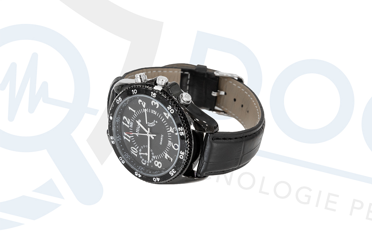 Orologio da polso con telecamera full HD 1080p con infrarossi e cinturino in pelle CAM.14