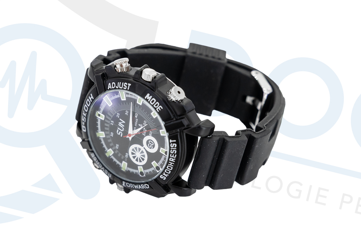 Orologio con microcamera nascosta, memoria integrata, funzione di scatto fotografico e registrazione audio CAM.15