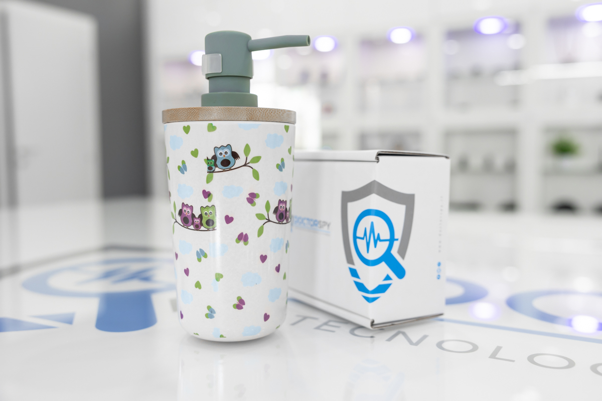 Microcamera full HD occultata in porta sapone liquido con trasmissione wifi CAM.W.41