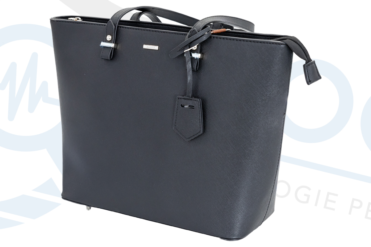 Mini spy camera con dvr full HD occultata in borsa da donna in ecopelle nera DES.50